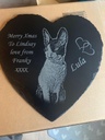 Laser Engraved Heart Slate